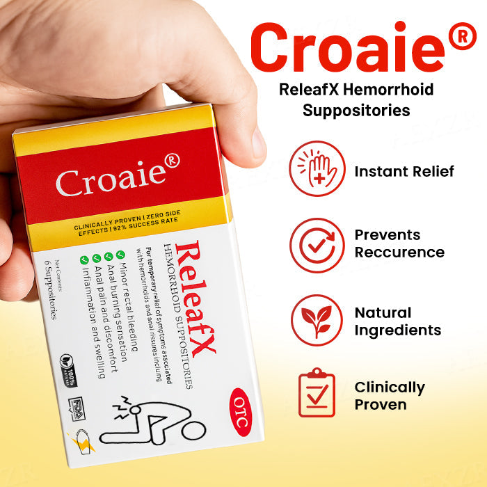 Official Store:Croaie® ReleafX Hemorrhoid Suppositories - 7 Days to a Happy, Pain-Free 🍑—Guaranteed!