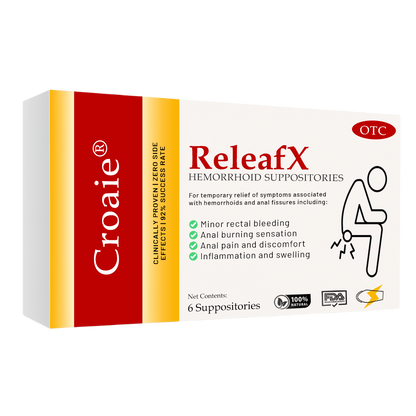 Official Store:Croaie® ReleafX Hemorrhoid Suppositories - 7 Days to a Happy, Pain-Free 🍑—Guaranteed!
